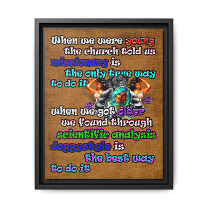 doggystyle - framed canvas art (brown papyrus)