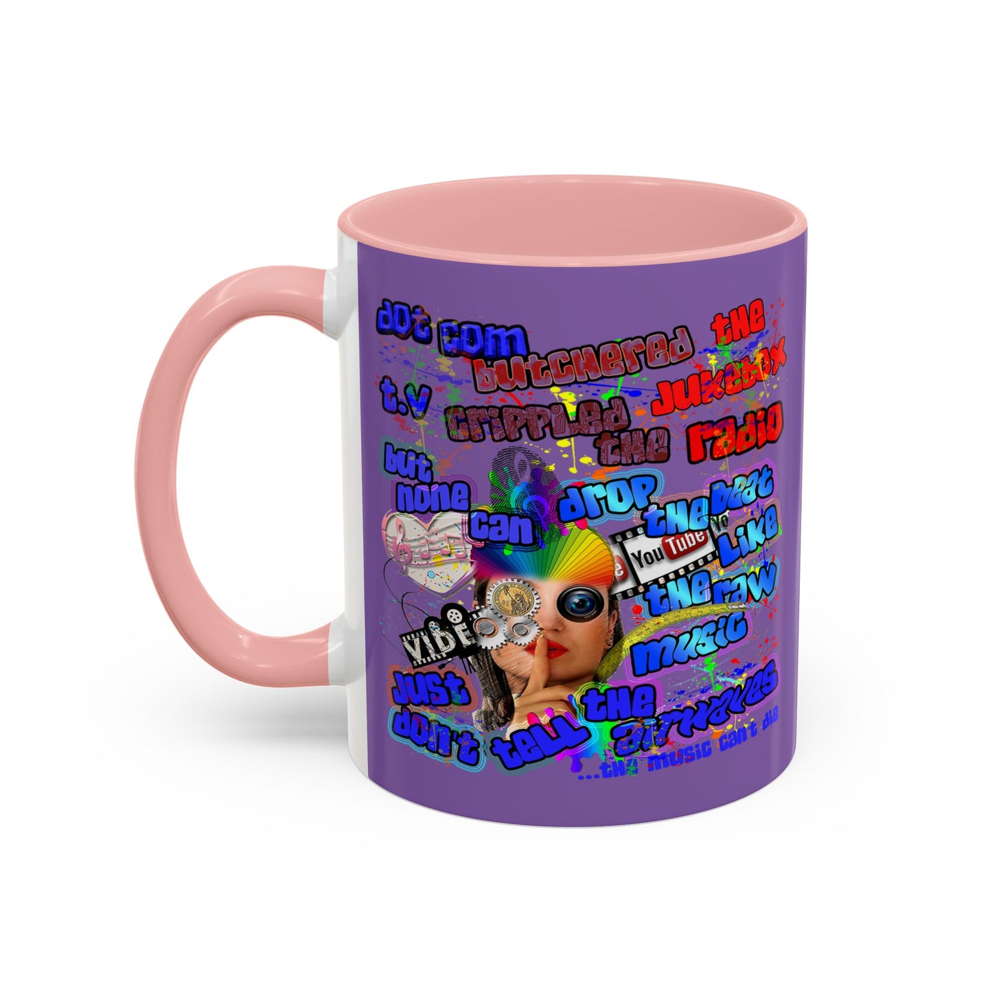 drop the beat - Accent Mug (light purple)