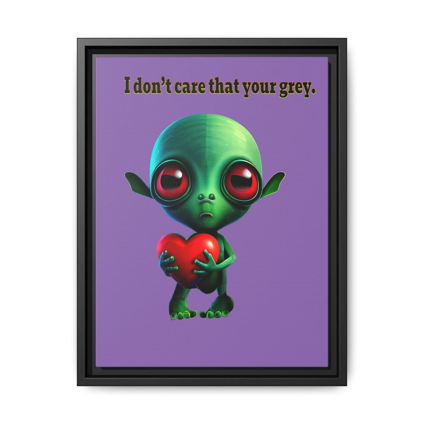 I don't care that your grey - framed canvas art (light purple)