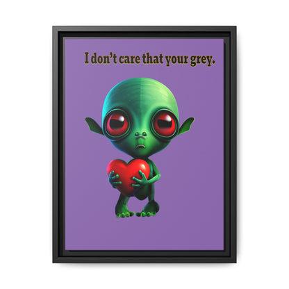 I don't care that your grey - framed canvas art (light purple)