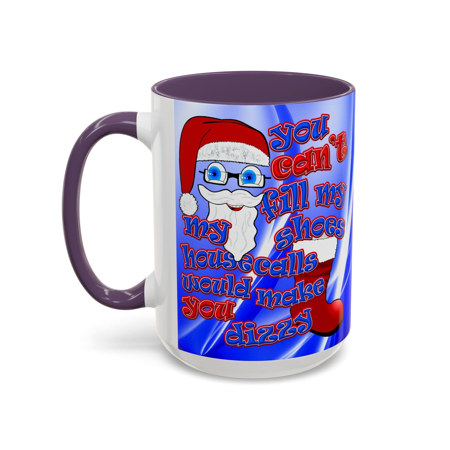 santa's shoes - Accent Mug (blue-white wave)
