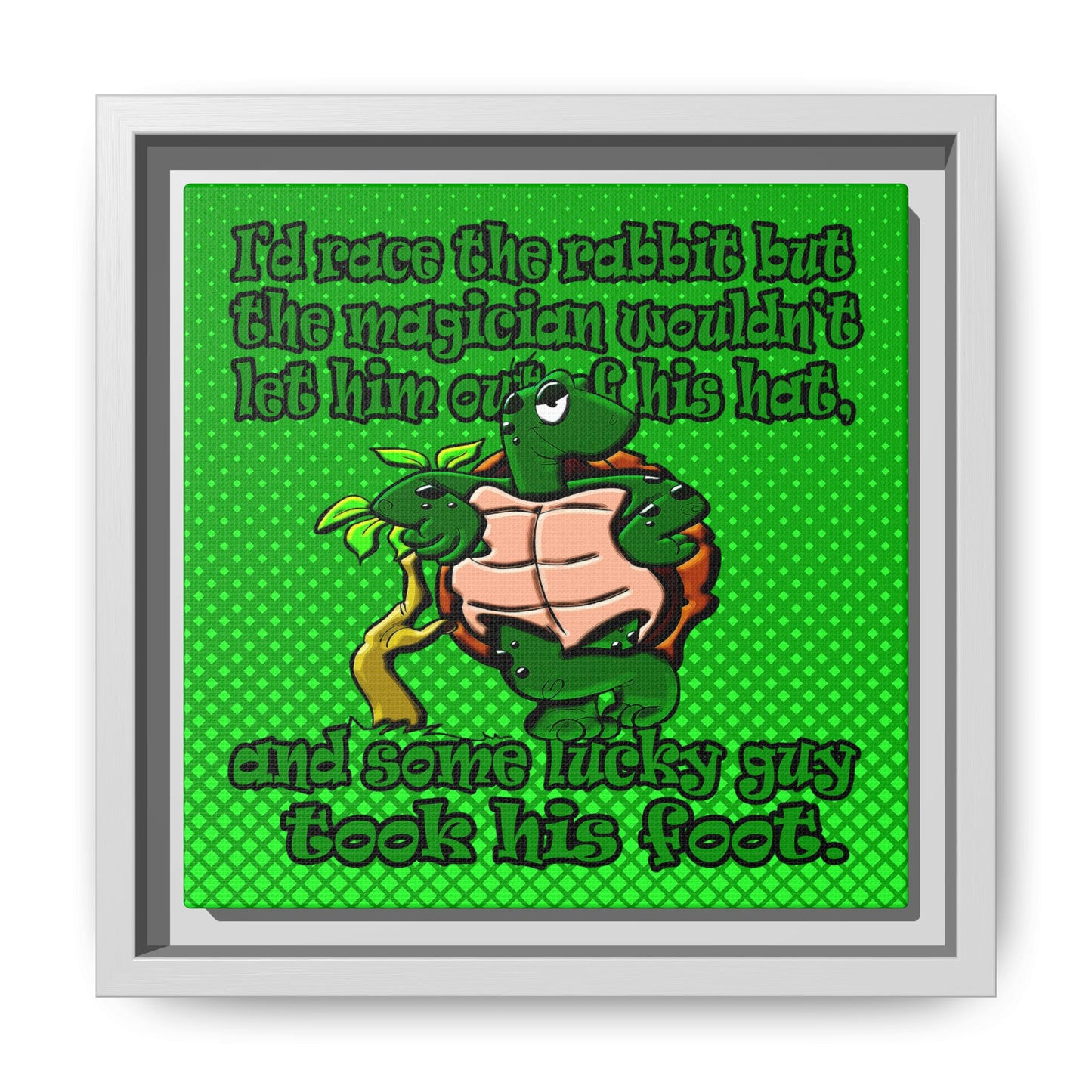 turtle race - framed canvas art (logo green)