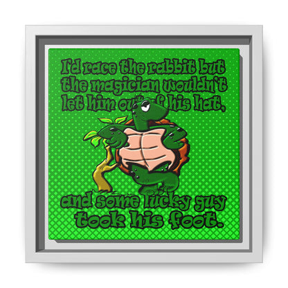 turtle race - framed canvas art (logo green)