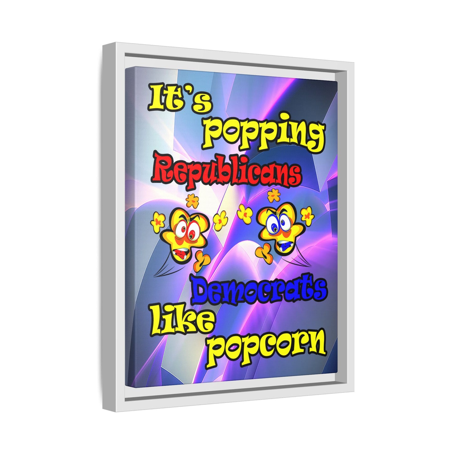 popping like popcorn - framed canvas art (grey-pink wave)