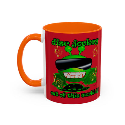 disc jockey - Accent Mug (dark red)