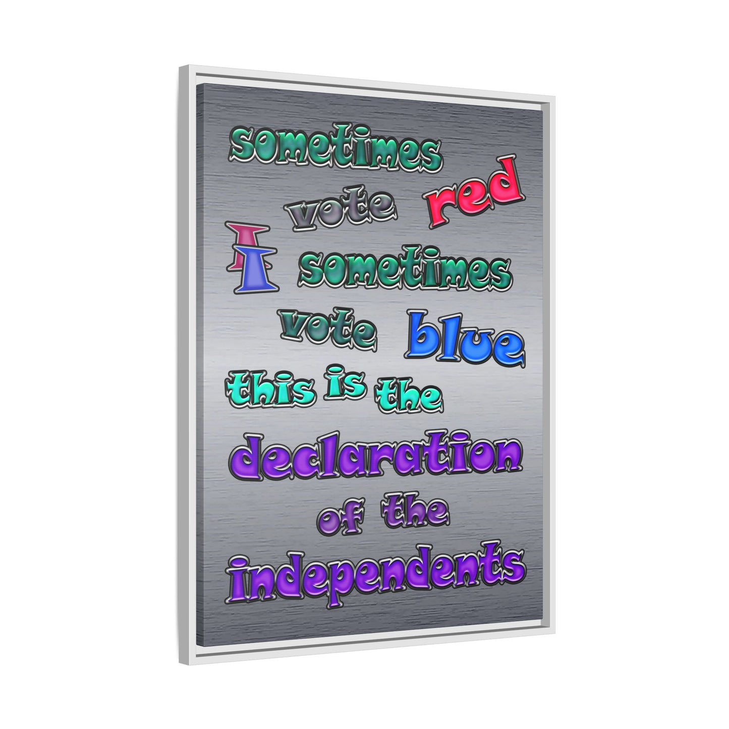 declaration of the independents - framed canvas art (brushed nickel)