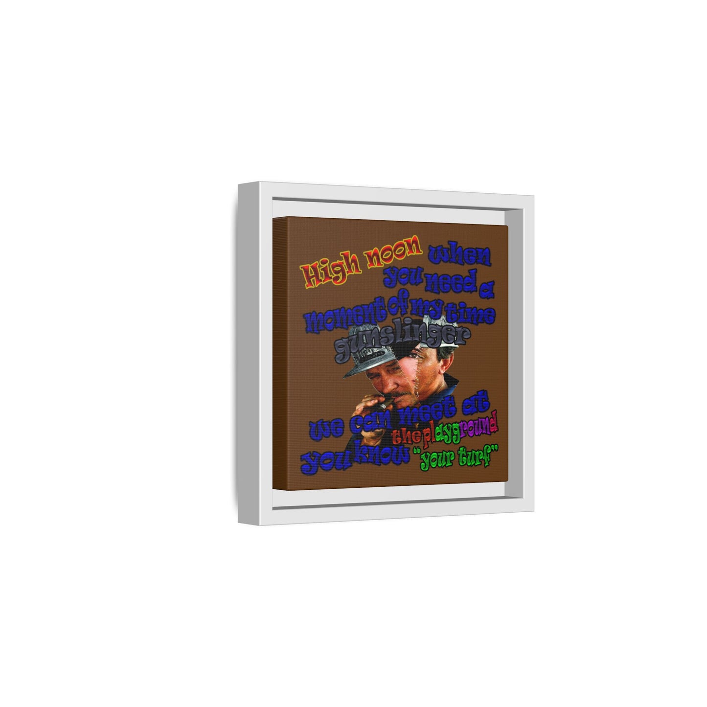 high noon - framed canvas art (brown)