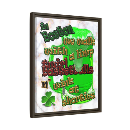 celtics logo - framed canvas art (white marble)