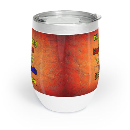 popping like popcorn - Chill Wine Tumbler (burnt orange)