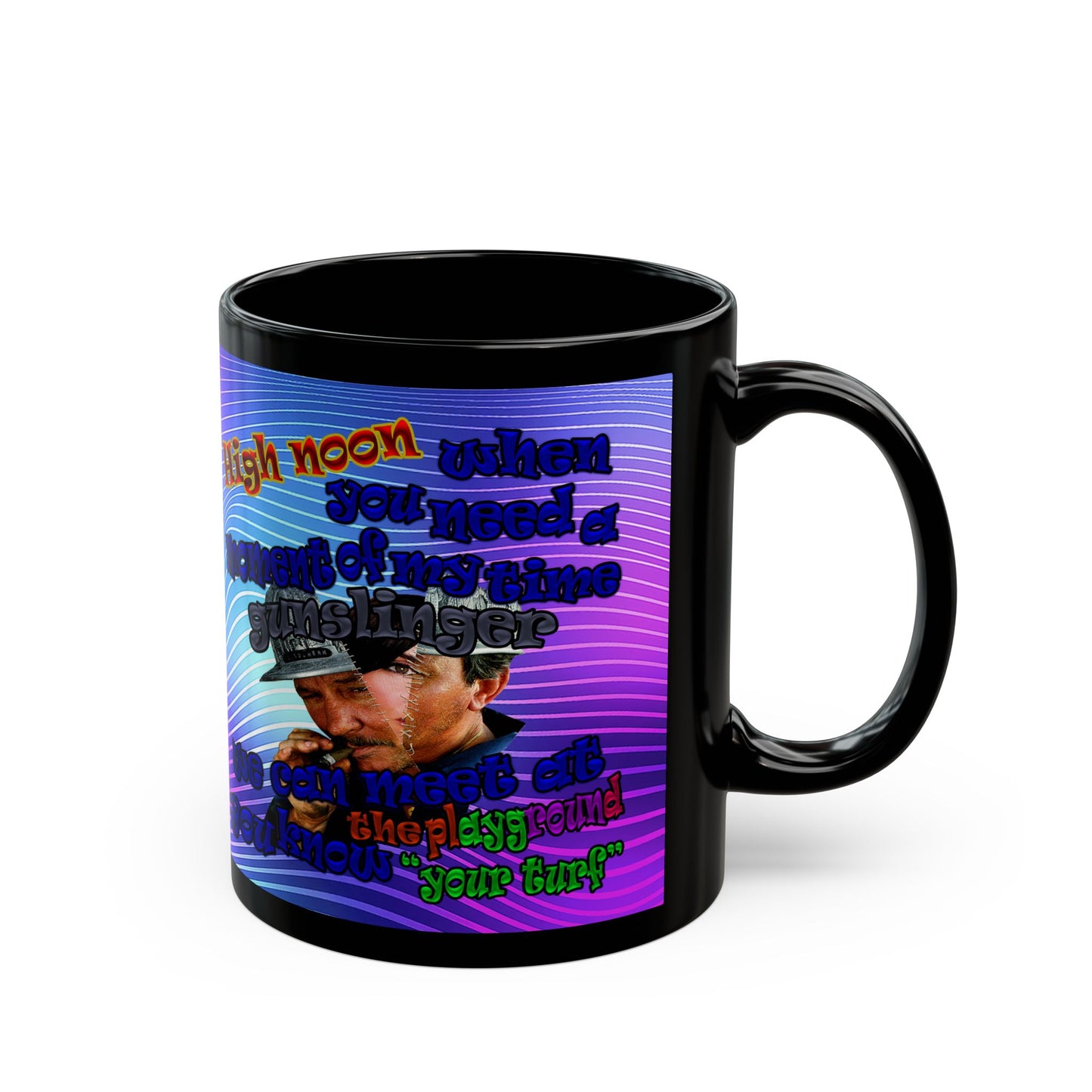 high noon - Black Mug (purple wave)