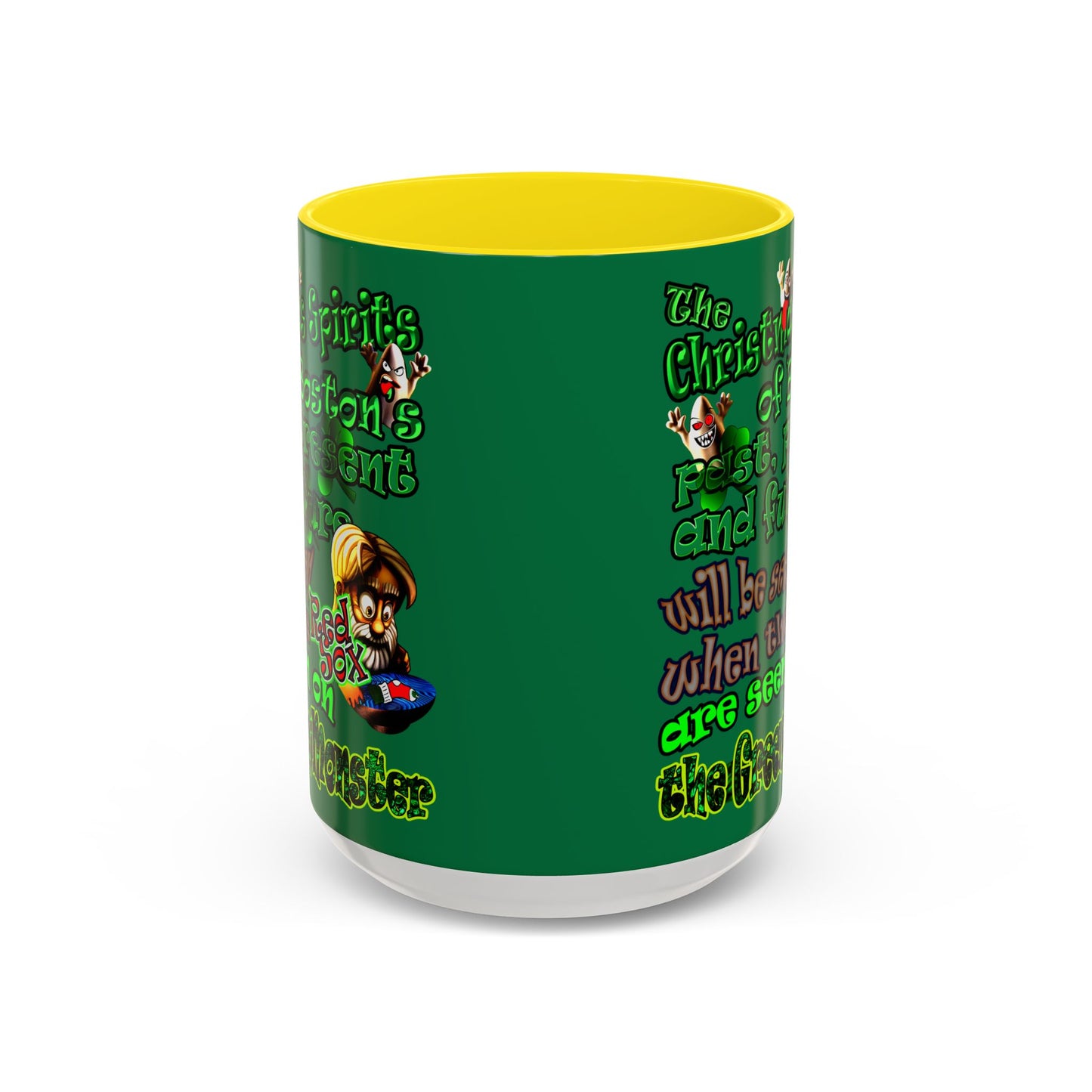 christmas spirits of boston - Accent Mug (dark green)