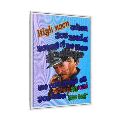 high noon - framed canvas art (light blue-purple wave)