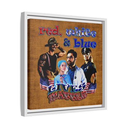 rw&b lives matter - framed canvas art (brown papyrus)