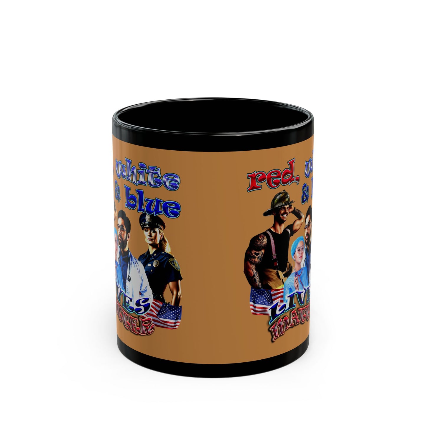 rw&b lives matter - Black Mug (light brown)