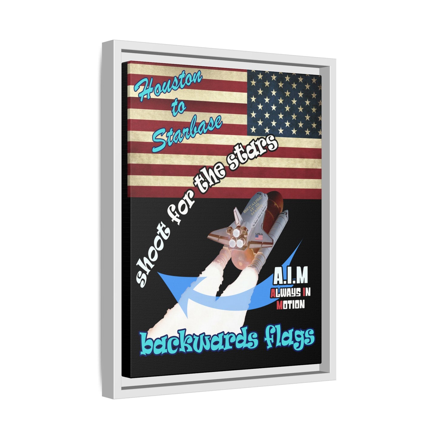 shoot for the stars - framed canvas art (black)