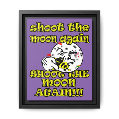 shoot the moon again - framed canvas art (light purple)