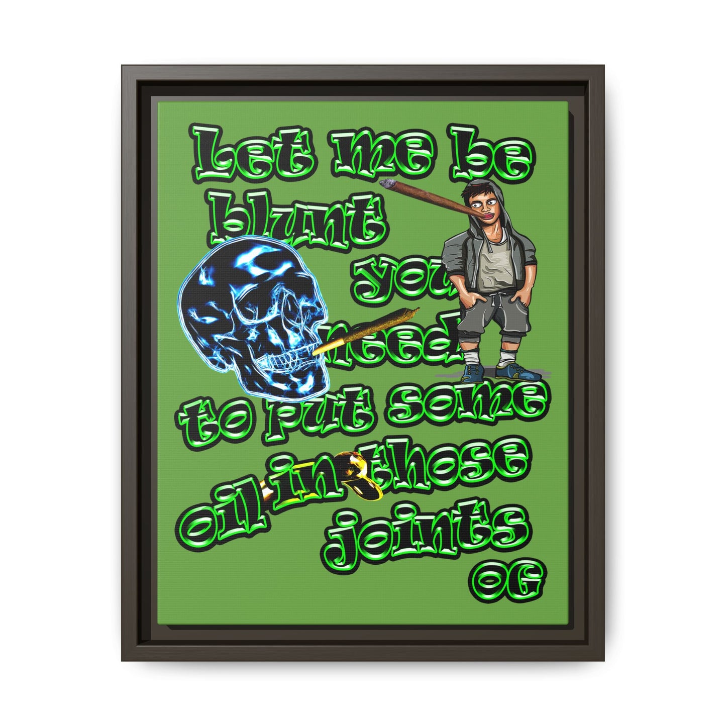 og - framed canvas art (green)