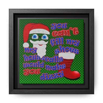 santa's shoes - framed canvas art (logo green)
