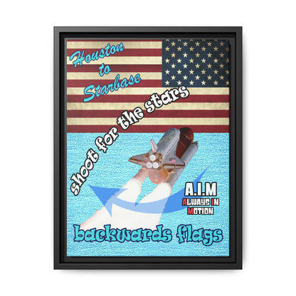shoot for the stars - framed canvas art (faded blue)