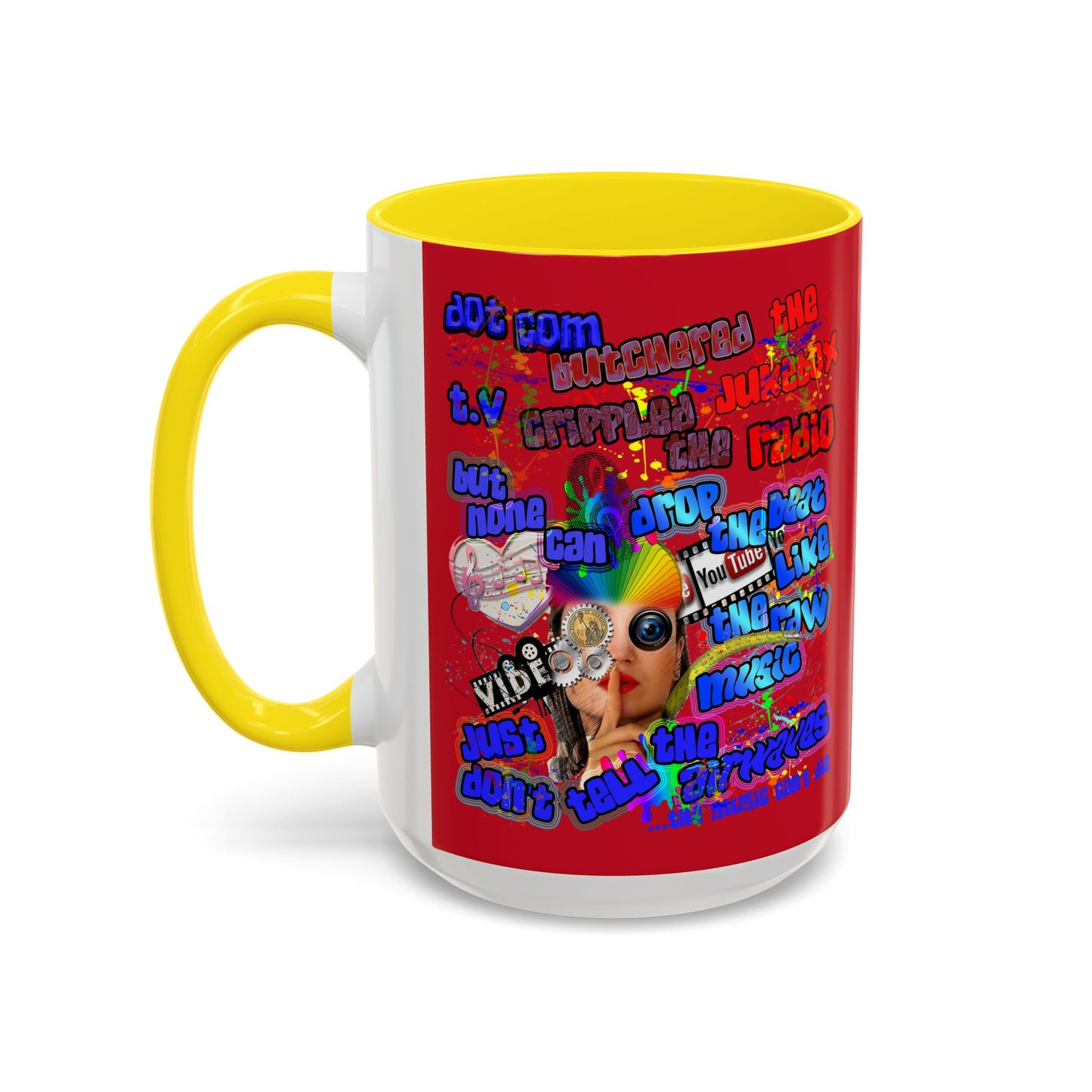 drop the beat - Accent Mug (dark red)