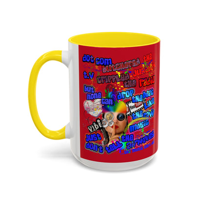 drop the beat - Accent Mug (dark red)