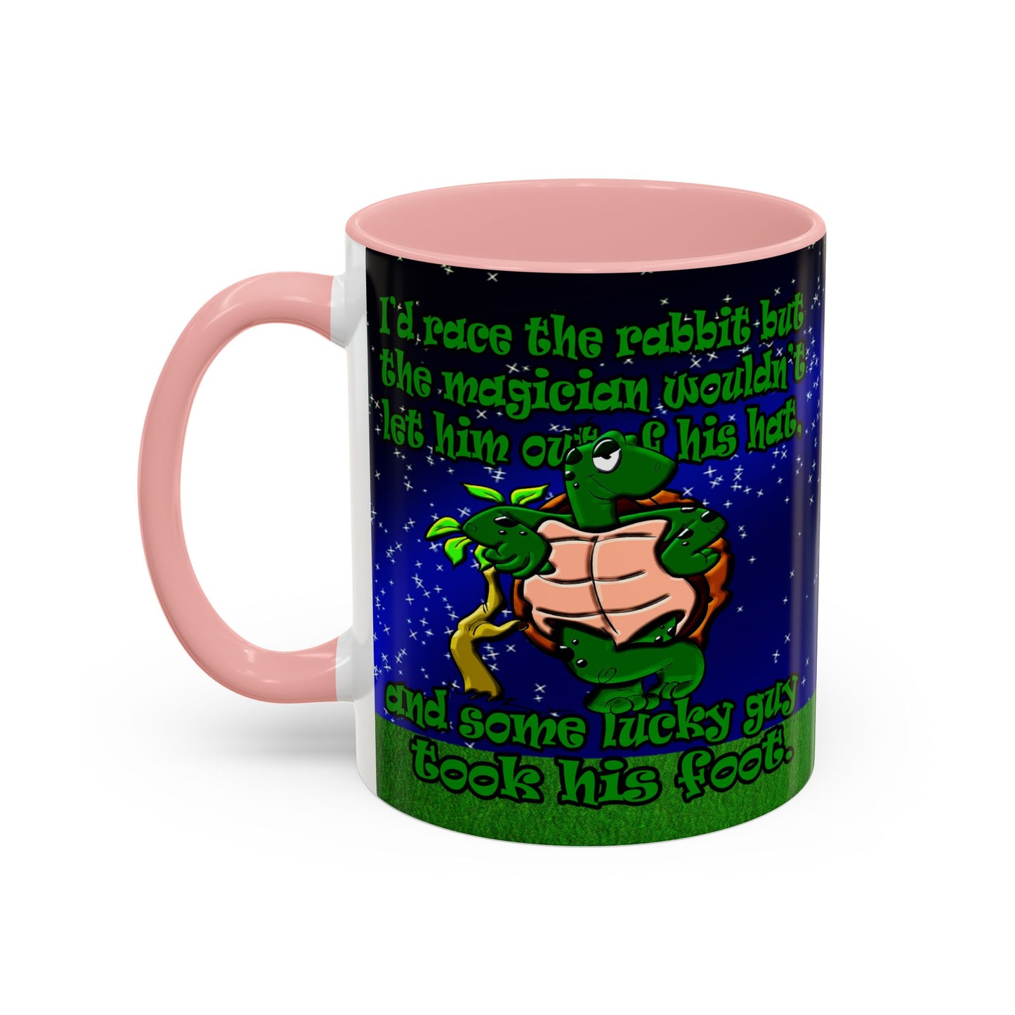 turtle race - Accent Mug ('snoops' background)
