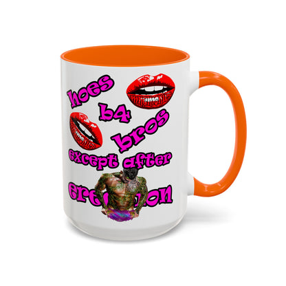 hoes b4 bros - Accent Mug (white)