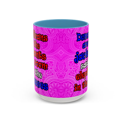donkeys and elephants - Accent Mug (pink swirl)