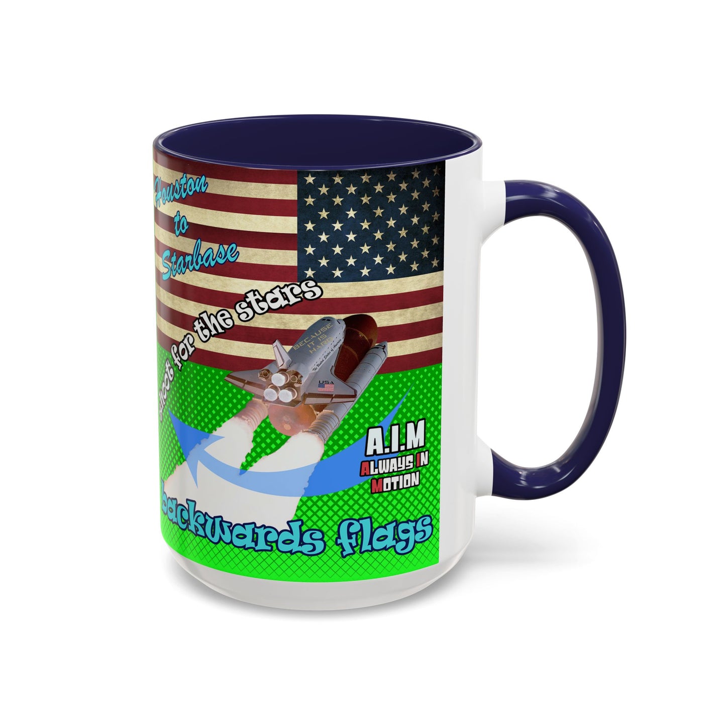 shoot for the stars - Accent Mug (logo green)