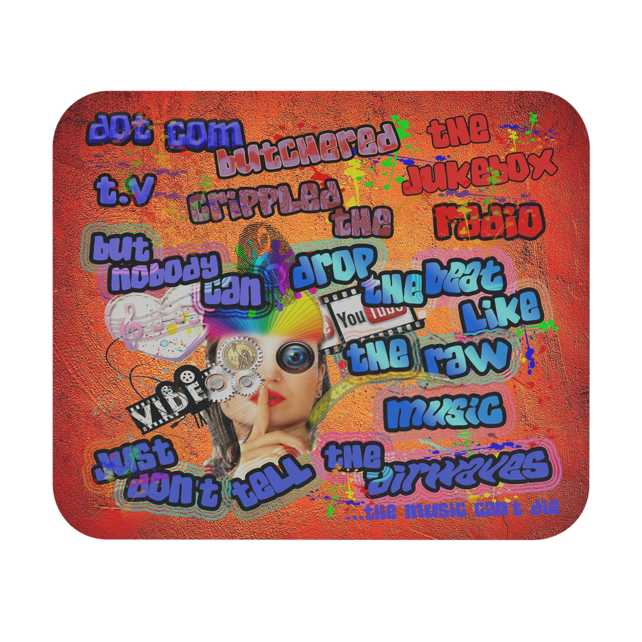 drop the beat - Mouse Pad (Rectangle) (burnt orange)