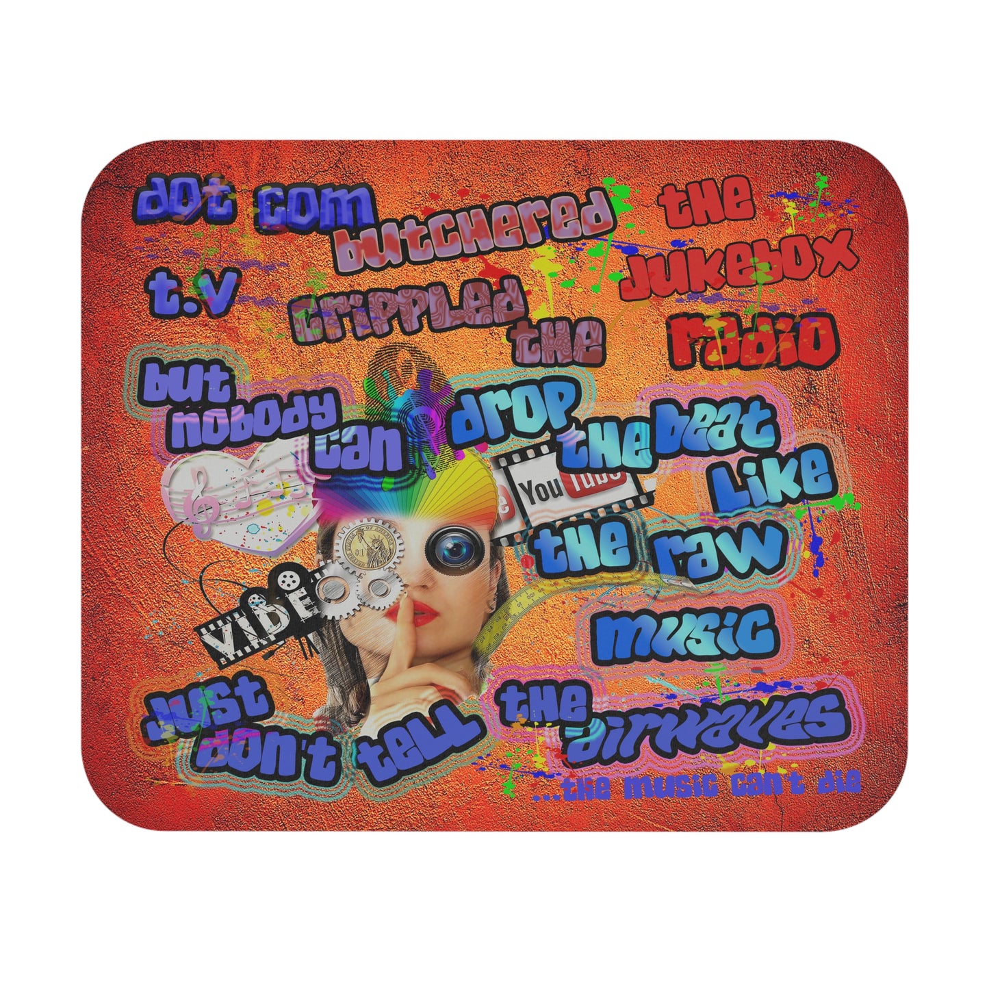 drop the beat - Mouse Pad (Rectangle) (burnt orange)