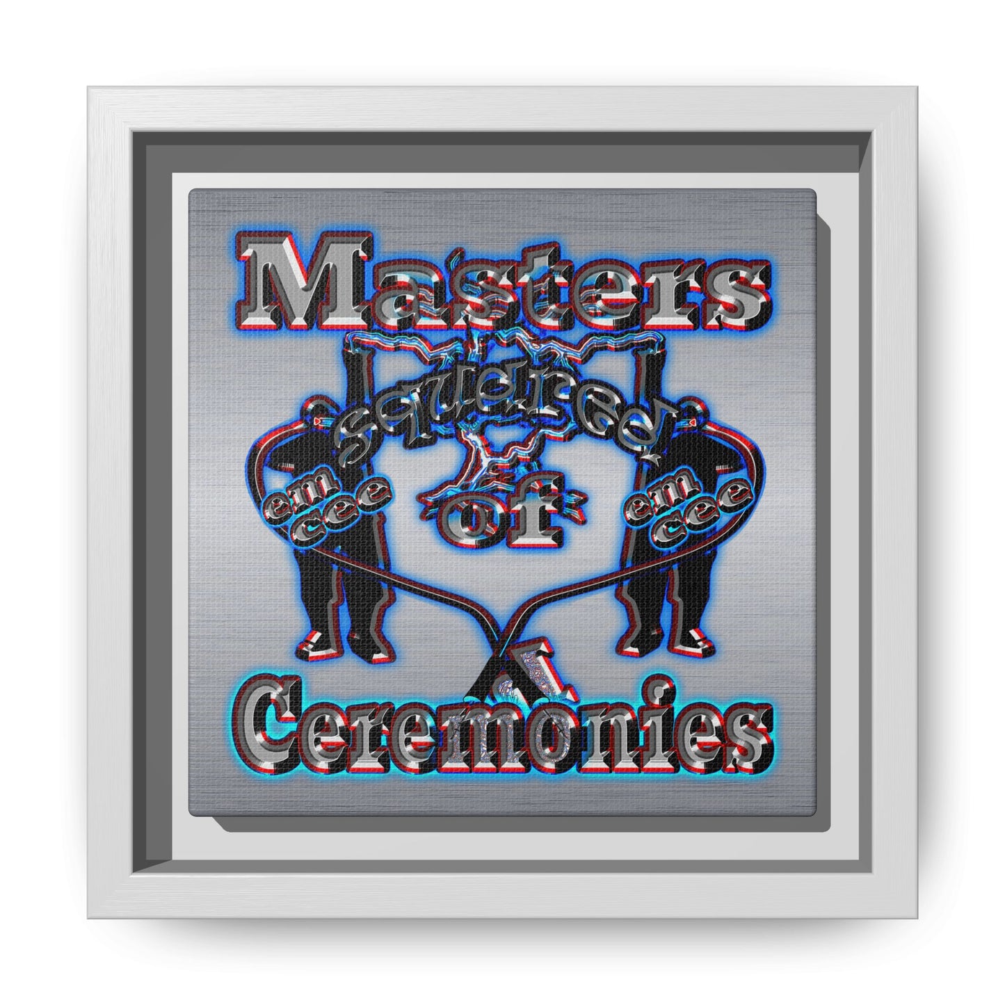 em cee squared - framed canvas art (brushed nickel)