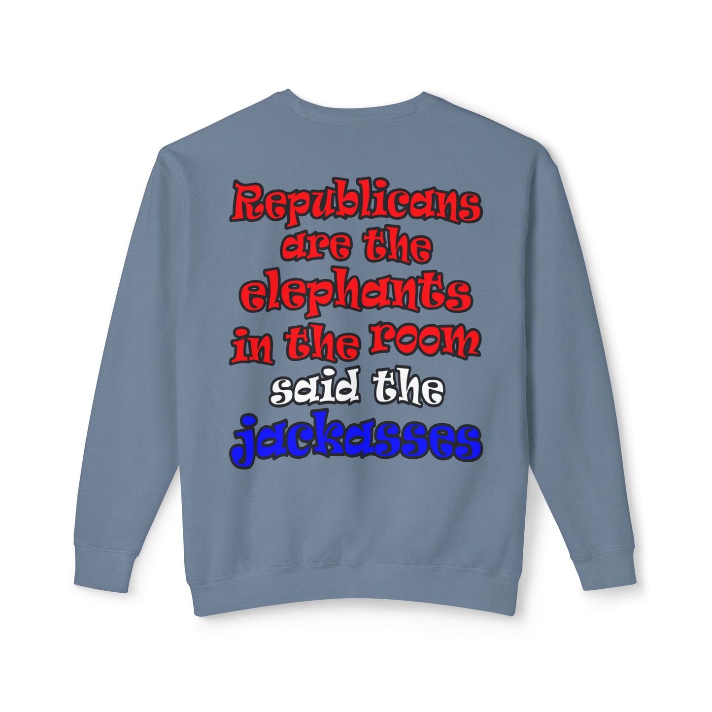 donkeys and elephants - Unisex Lightweight Crewneck Sweatshirt