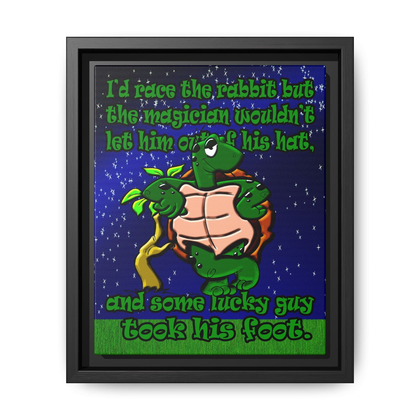 turtle race - framed canvas art ('snoops' background)