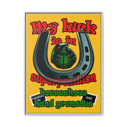 my luck - framed canvas art (yellow)
