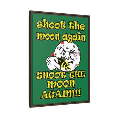 shoot the moon again - framed canvas art (dark green)