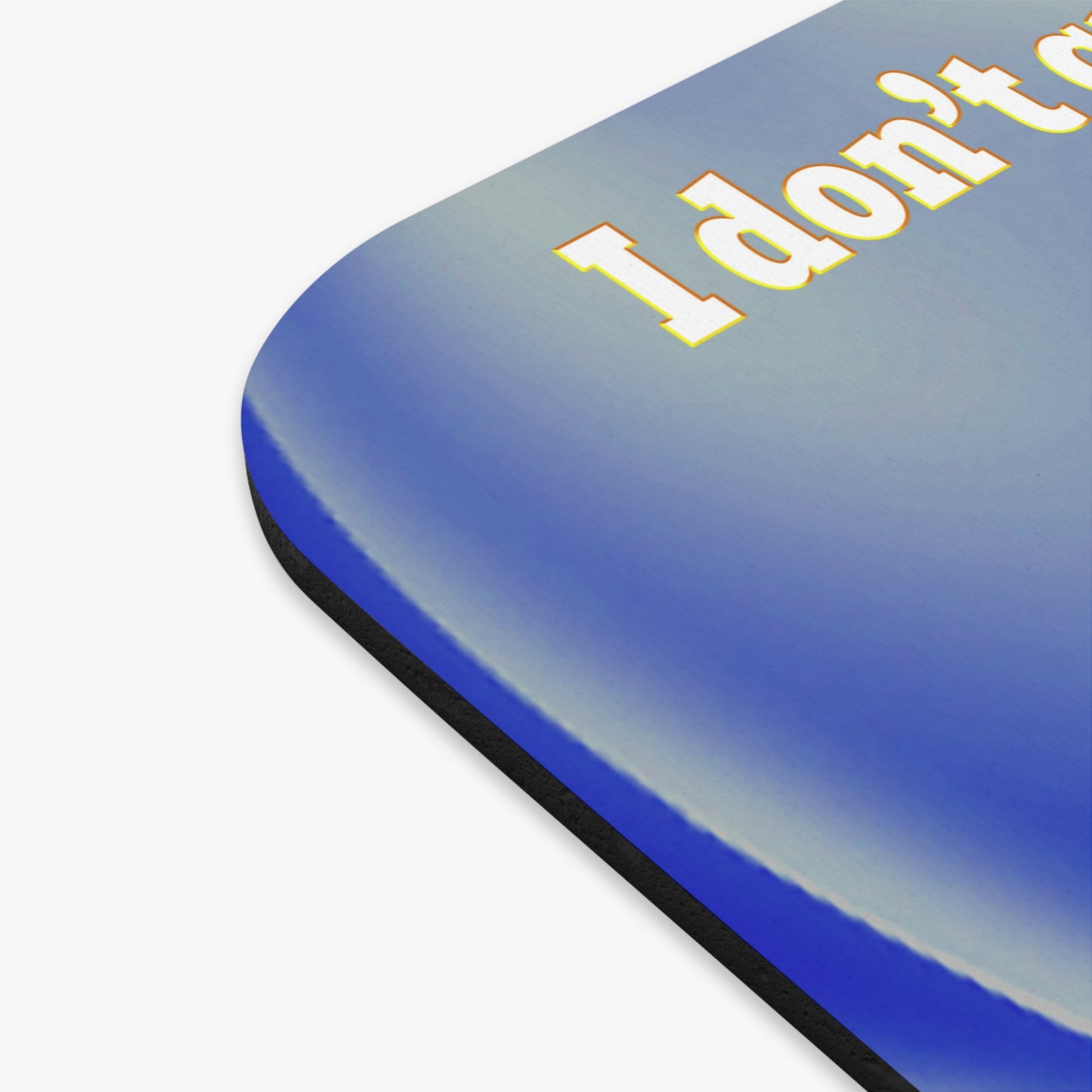 I don't care that your green - Mouse Pad (Rectangle) (blue-white wave)