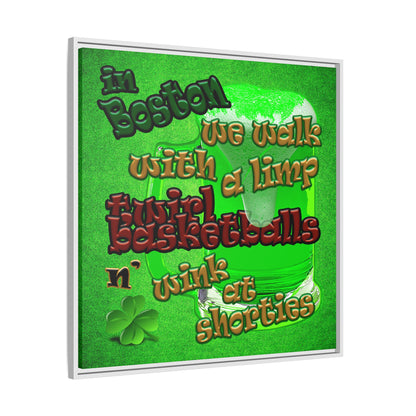celtics logo - framed canvas art (green turf)