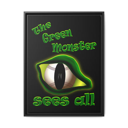 green monster - framed canvas art (black)