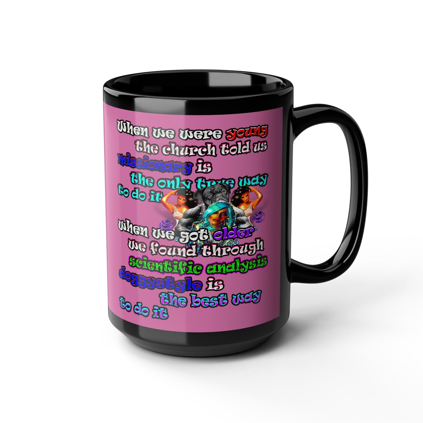 doggystyle - Black Mug (light pink)