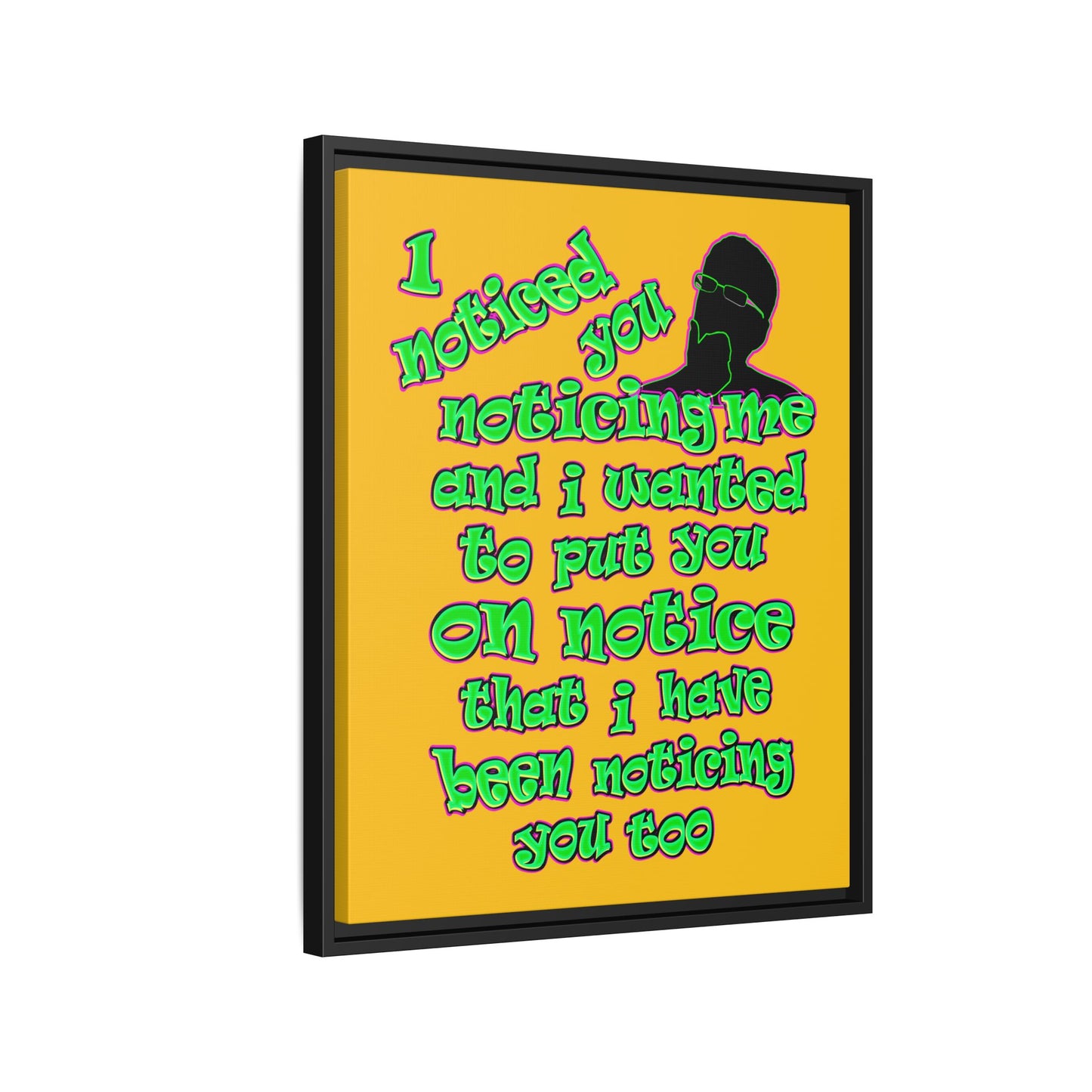 noticed you noticing - framed canvas art (yellow)