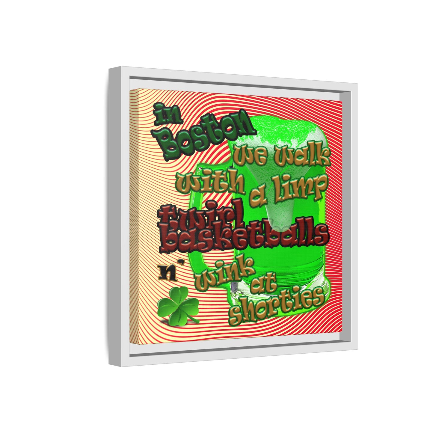 celtics logo - framed canvas art (yellow-orange wave)