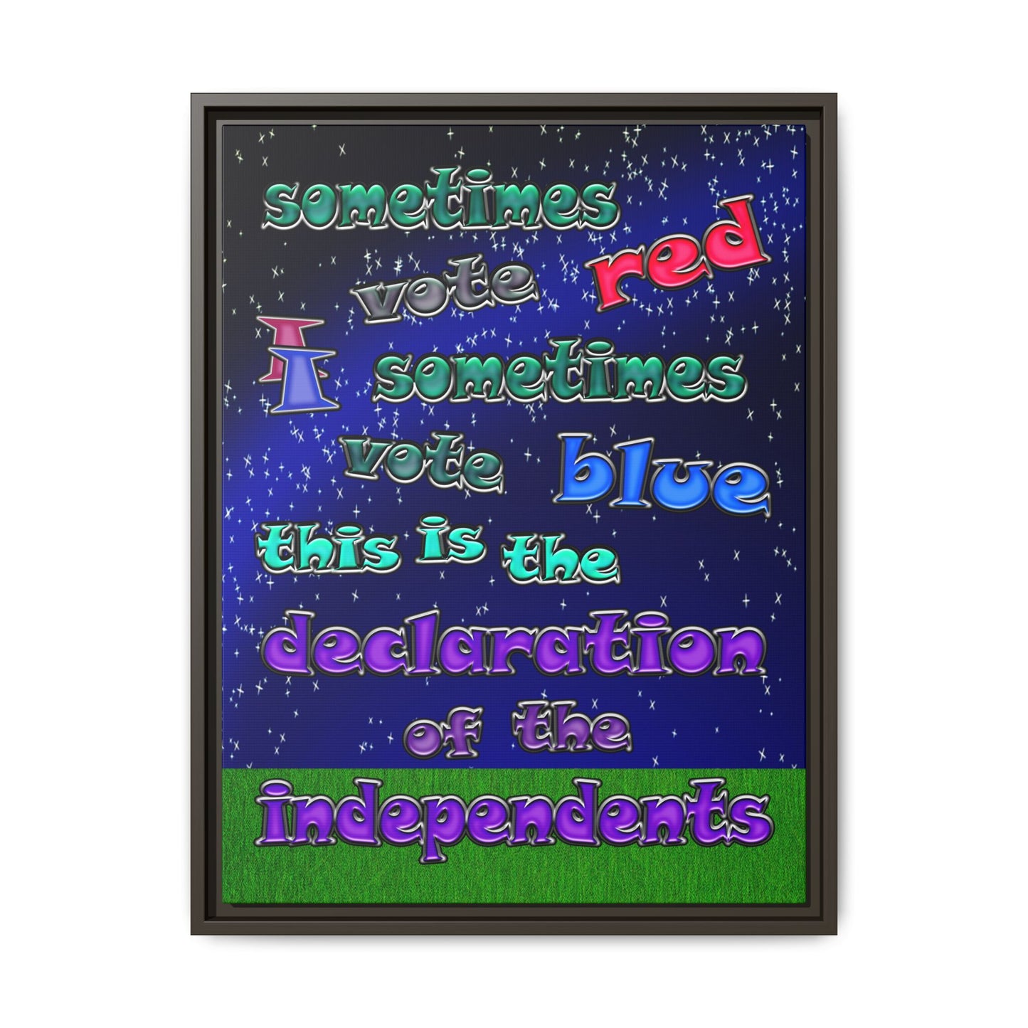 declaration of the independents - framed canvas art ('snoops' background)
