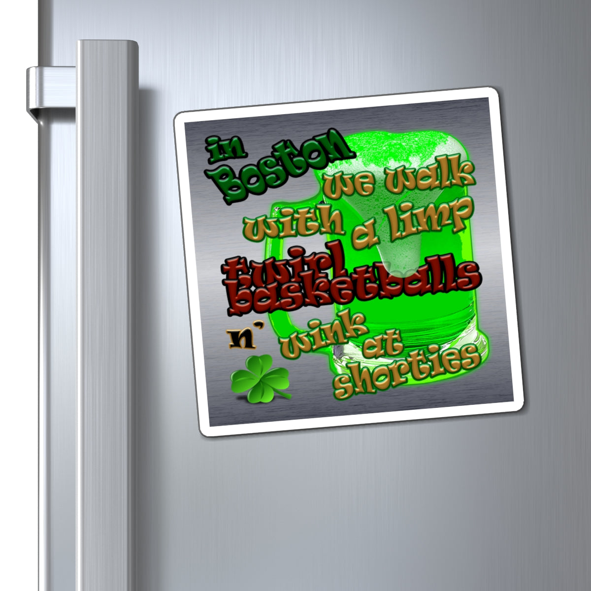 celtics logo - Magnets - (brushed nickel)