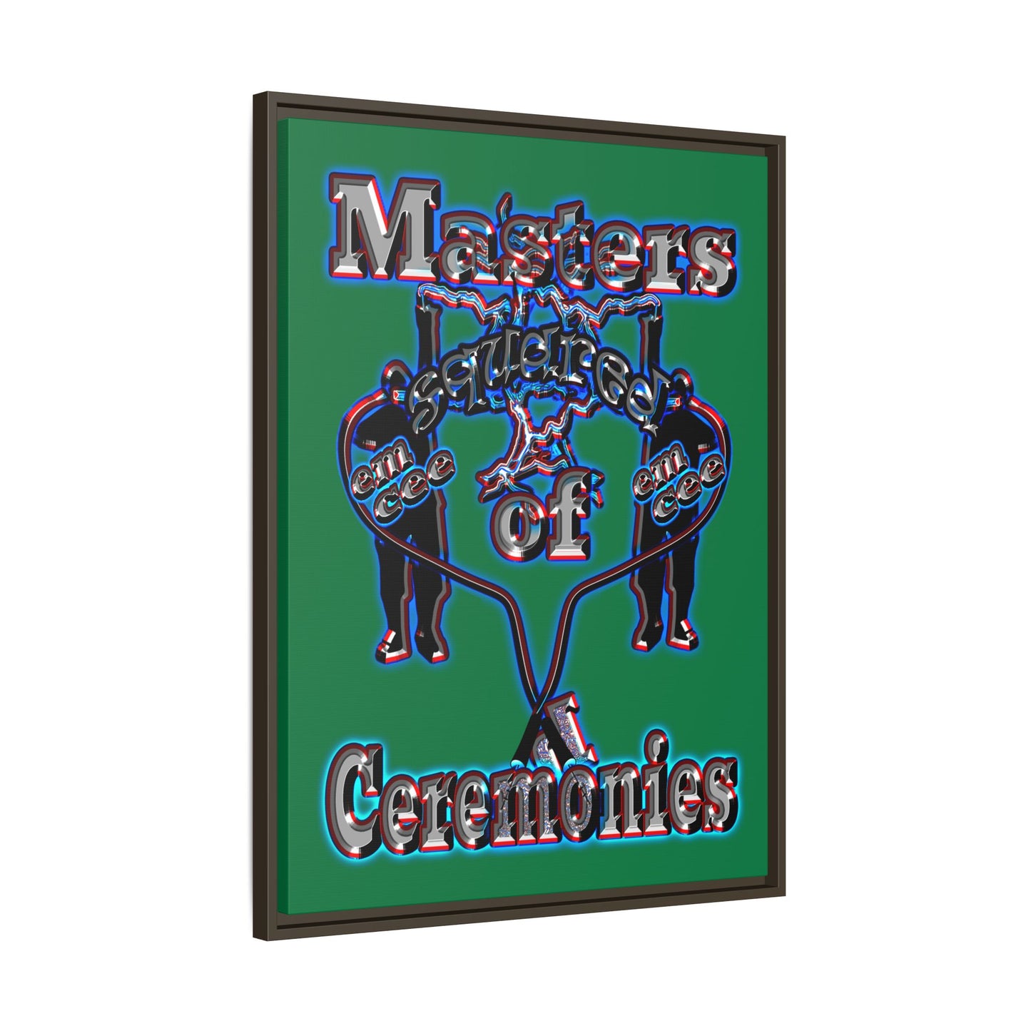 em cee squared - framed canvas art (dark green)