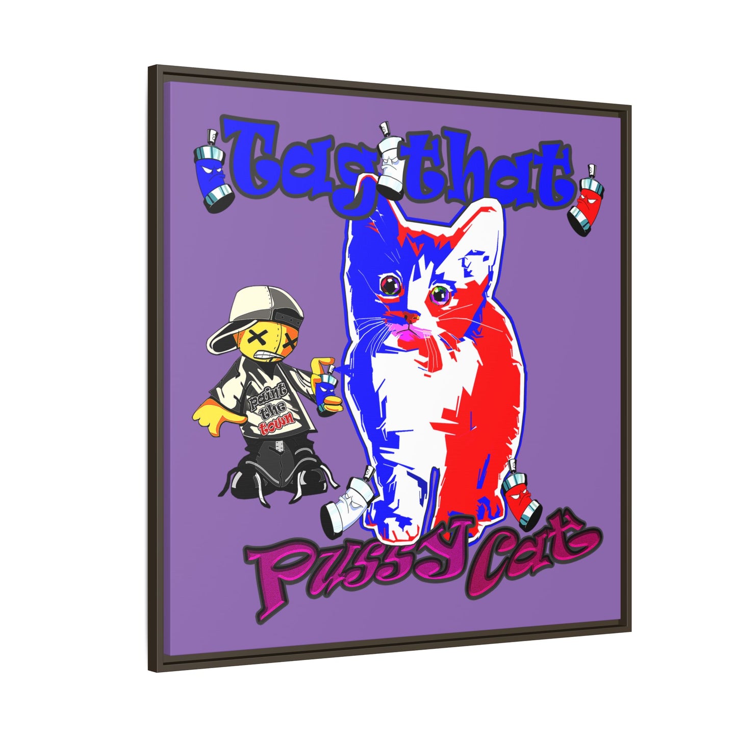 tag that - framed canvas art (light purple)