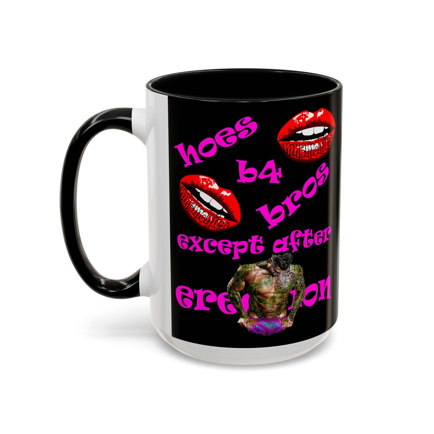 hoes b4 bros - Accent Mug (black)