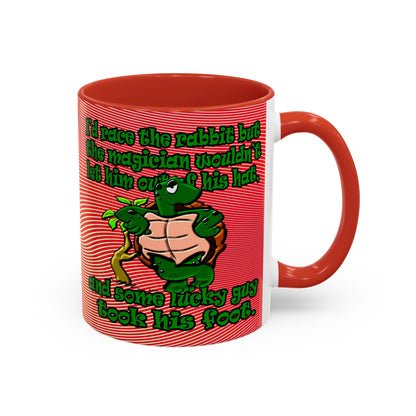turtle race - Accent Mug (yellow-orange wave)