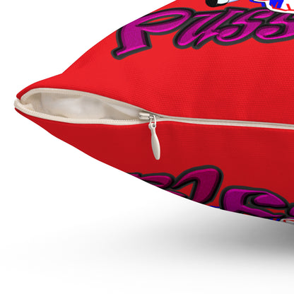 tag that - Spun Polyester Square Pillow - (red)