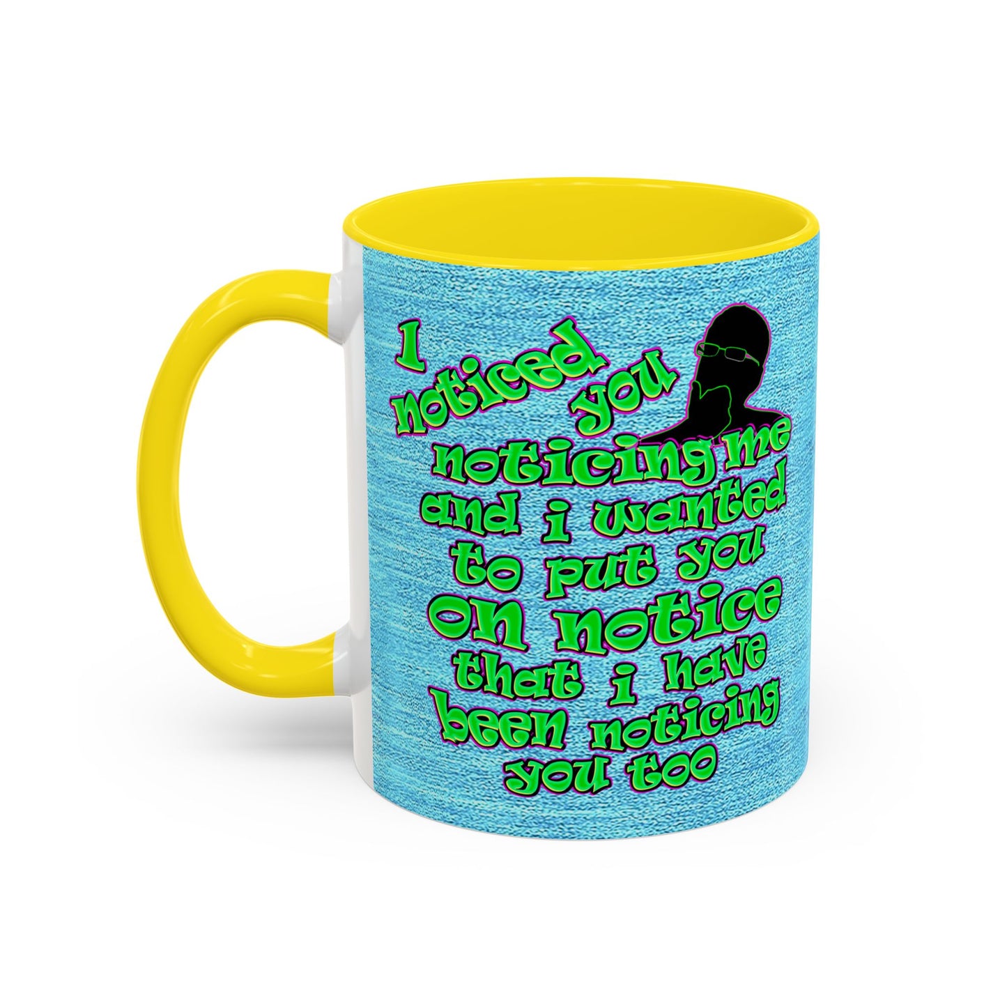 noticed you noticing - Accent Mug (faded dark blue)